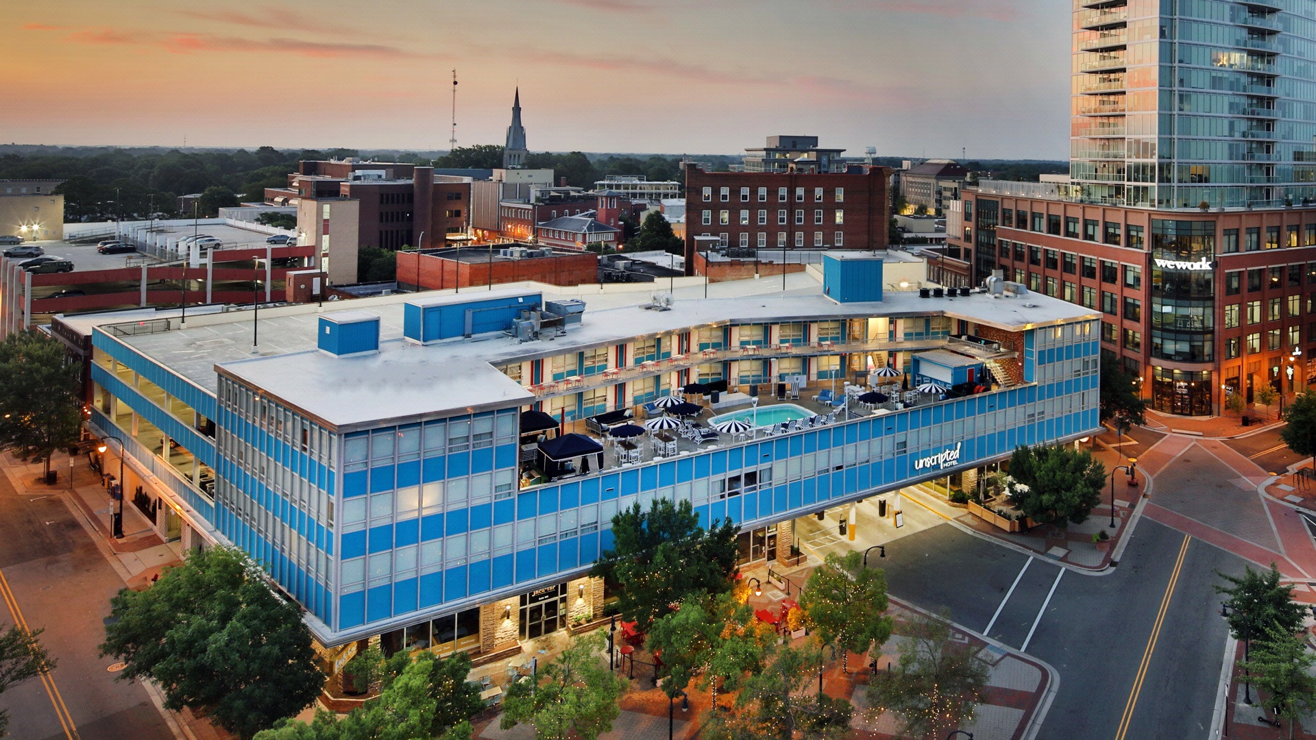 Exterior photo of the Unscripted Hotel in Durham